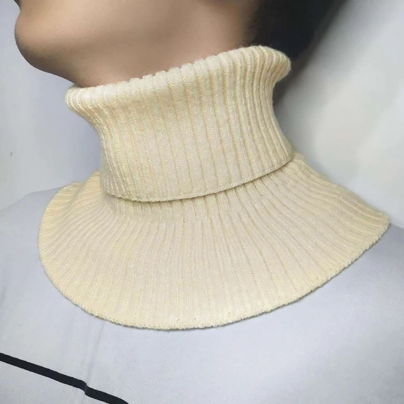 Men's Fake Collars Knitted Scarf Winter Windproof Warm Collar Wrap Scarves Elastic Turtleneck Detachable Shirt Collars Воротник