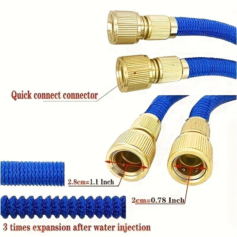 25-150FT tubo flessibile dell\'acqua del giardino di casa tubo flessibile di irrigazione espandibile connettore rapido in metallo strumento di