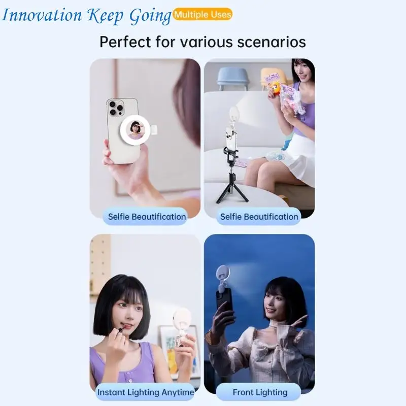 E65C Rings Light for Laptop Desk Clip On,Small Computer Video Conference Lighting Adjustable LED Selfie Light