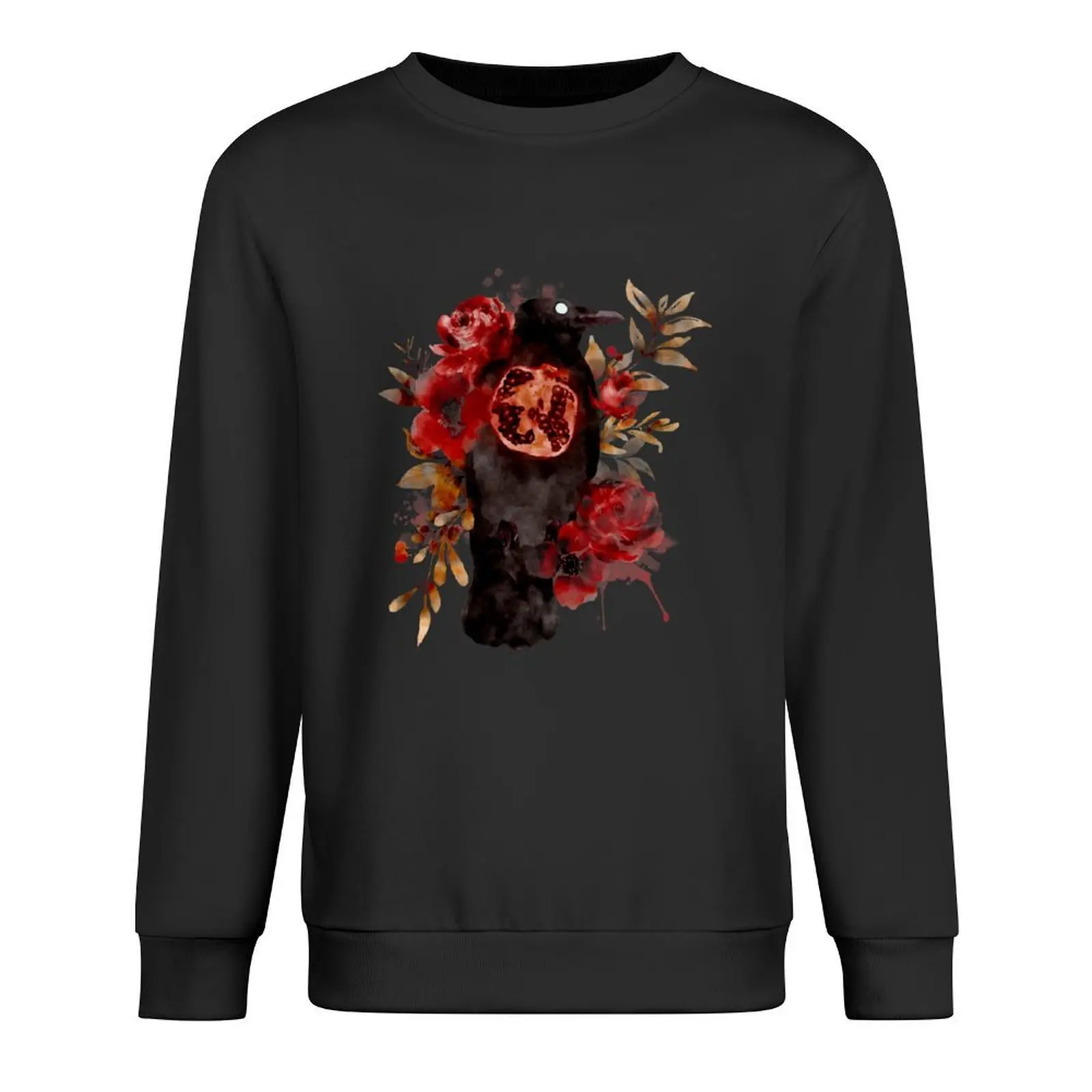 

Autumn Oracle Crow Pomegranate Watercolor Pullover mens designer clothes winter clothes anime clothing hooded sweatshirts