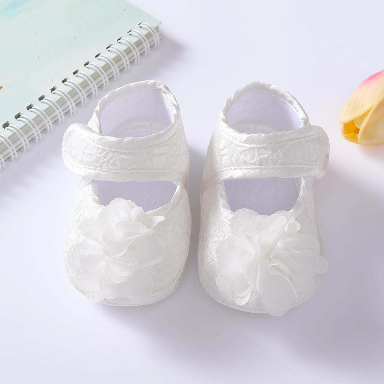 Baby Baby Meisjes Schoenen Antislip Zachte Zolen Wandelschoenen Kant Strik Flats Peuter Eerste Walker Lente Zomer Prinses Schoenen