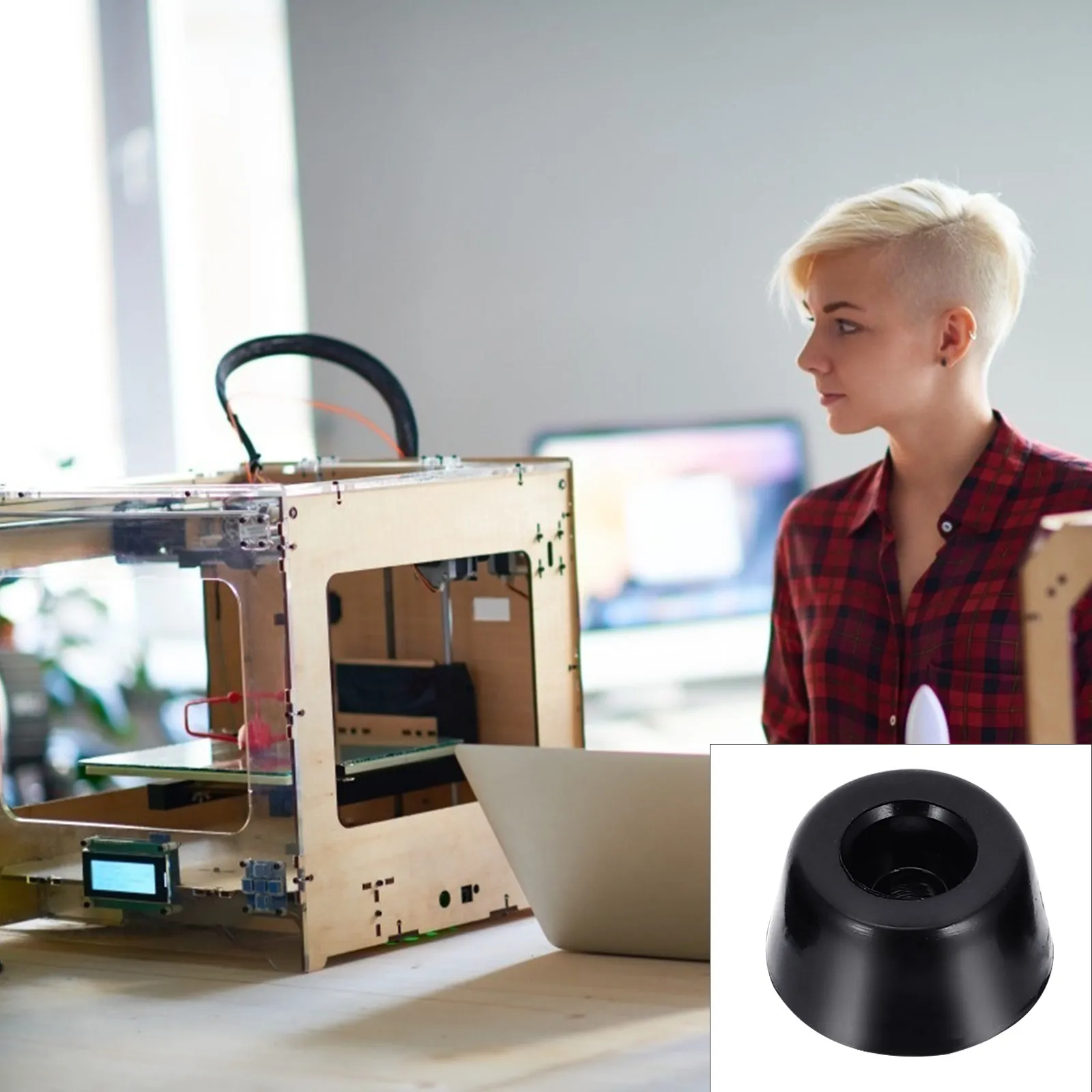 

4Pcs Premium Metal Anti-Vibration Printer Feet with Integrated Rubber Cushioning for 3D Printers Shockproof Noise Reduction Feet