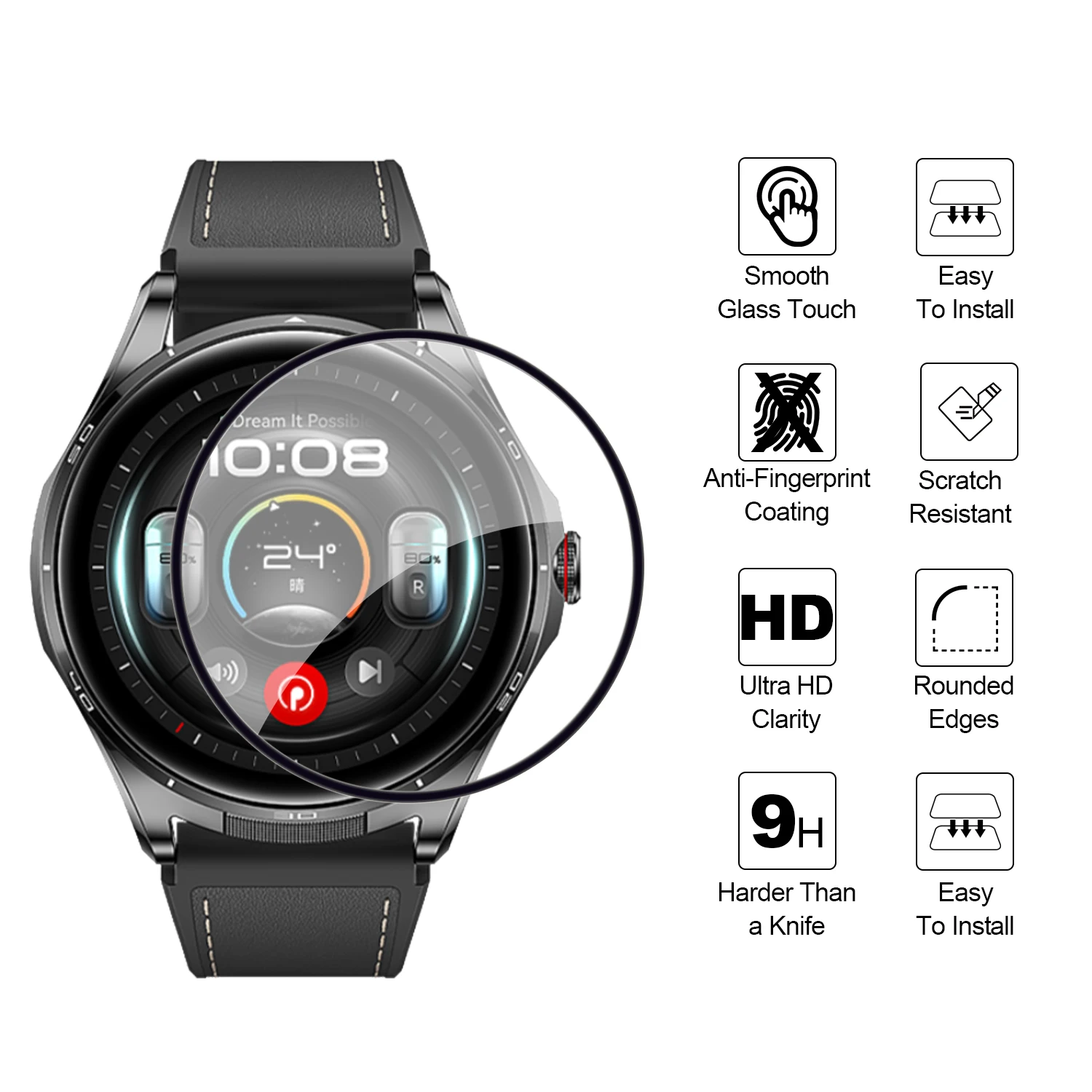 3D Curved Full Coverage Composite Screen Protector For Huawei Watch Buds 2 AntiScratch HD Clear Soft Protective Film Watch Buds2