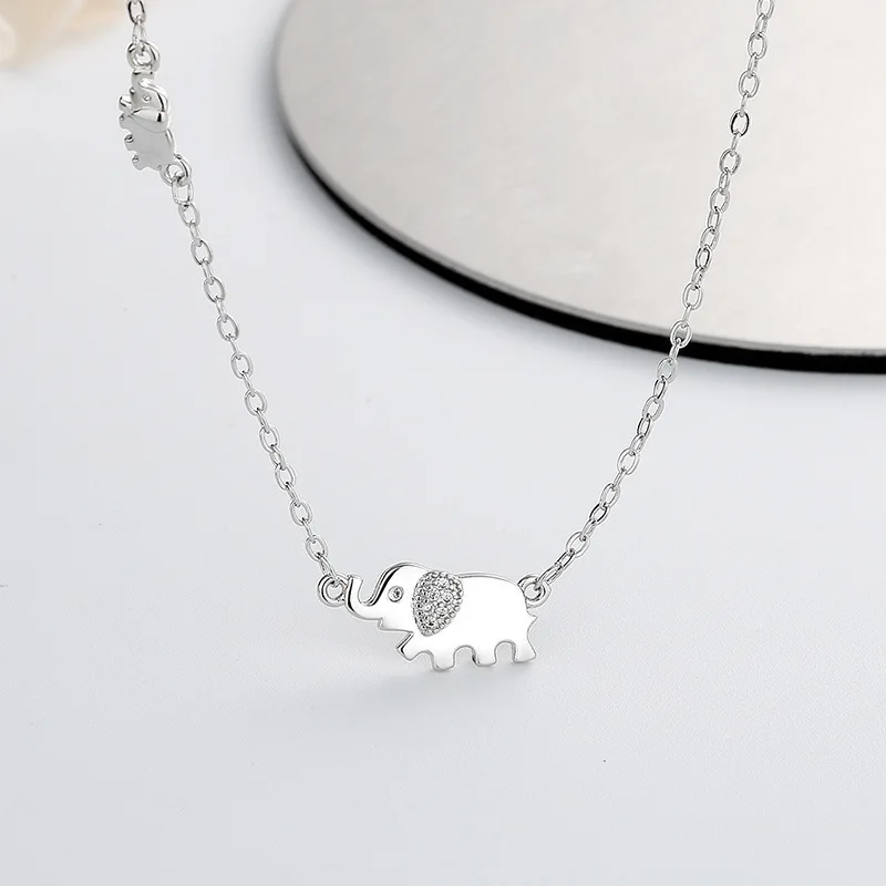 

Модные украшения: Новое ожерелье с подвеской в виде слоника из серебра 925 пробы с кристаллами, цепочка на ключицу, XL214