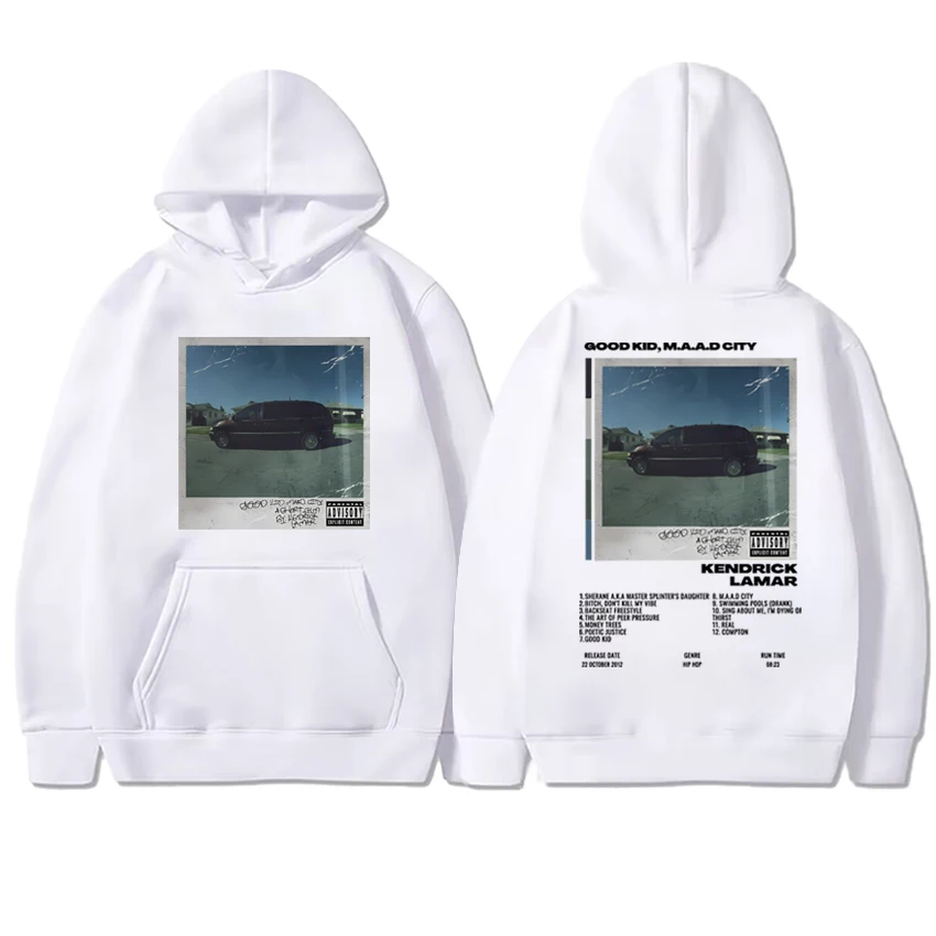Hot Rapper Kendrick Lamar good kid maad city Album Cover Hoodie Men Women hip hop vintage streetwear Unisex Fleece Sweatshirt
