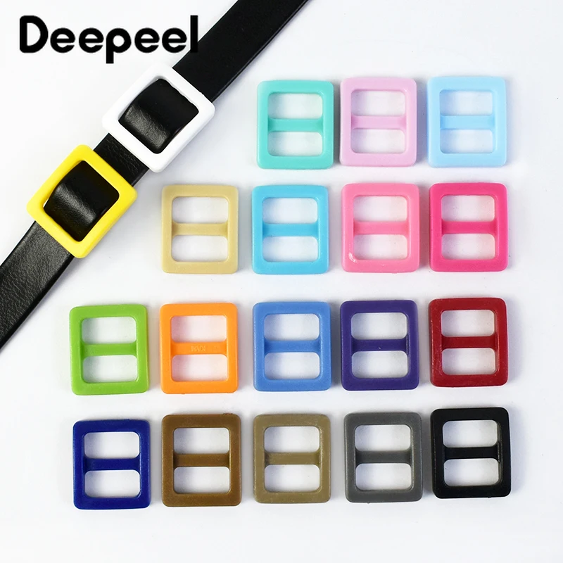 

200Pcs 10mm Colorful Plastic Release Buckle for Bag Strap Tri-Glide Slider Clasp Belt Pet Collar Adjust Buckles Crafts Supplies