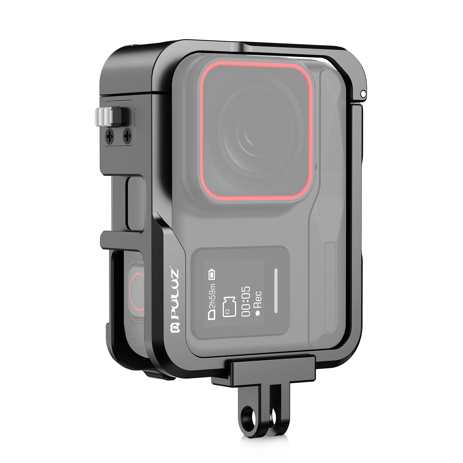 Insta360 Ace Pro 액션 카메라용 PULUZ 알루미늄 보호 케이지 콜드 슈 확장 프레임 충격 방지 케이지 어댑터 액세서리