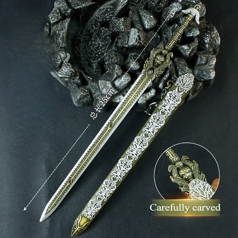 25 سنتيمتر/9.84in أنيمي الطرفية سلاح معدني نموذج لي جينغلونغ الحكمة السيف سبيكة حلية جمع هدايا للبنين لعبة سطح المكتب #4