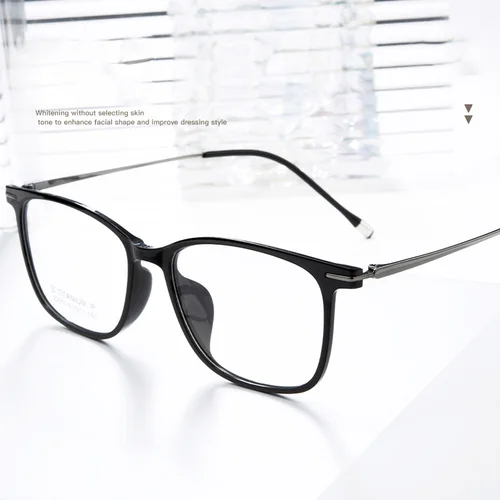 Imagen 2 del producto Montura de gafas ópticas para mujer con ultraligera TR90 y titanio β, patas antideslizantes flexibles, gafas de plástico para estilo profesional