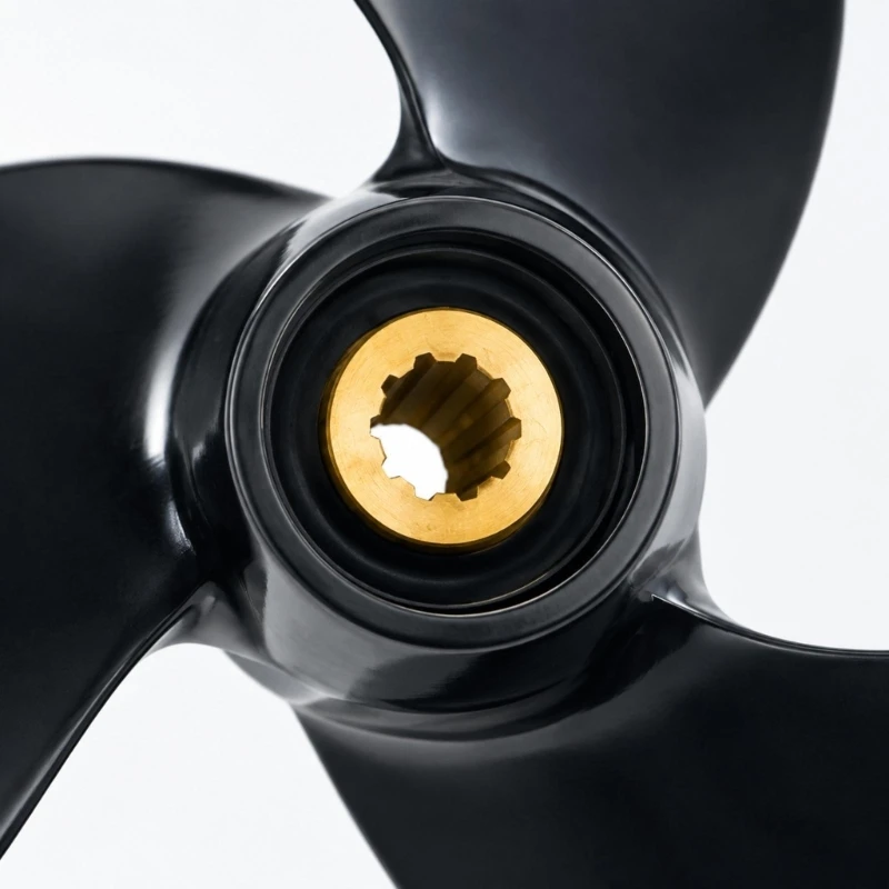 Single Motor Propeller for 58111-98400-Series Parts, Black Aluminum 3-Blade Component with a Central 10-Tooth Hub