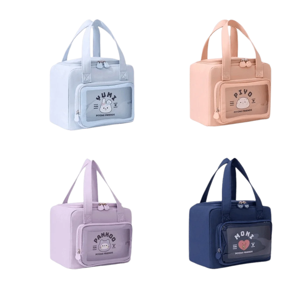 

Cute Reusable Students Lunch Bag Leakproof Insulated Cooler Lunch Bag Large Capacity Portable Tote Bag School Work Picnic