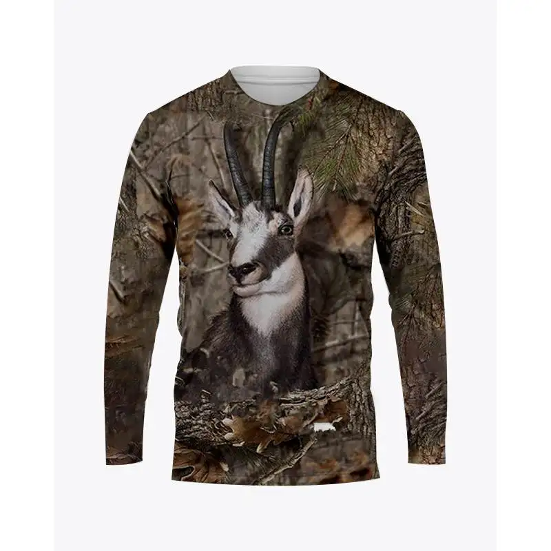 Camouflage Long Sleeve T-shirt 3D Printing Men T-shirts Hunting Animals T Shirts Casual Tshirt Ropa hombre Outdoors Tops Tshirt