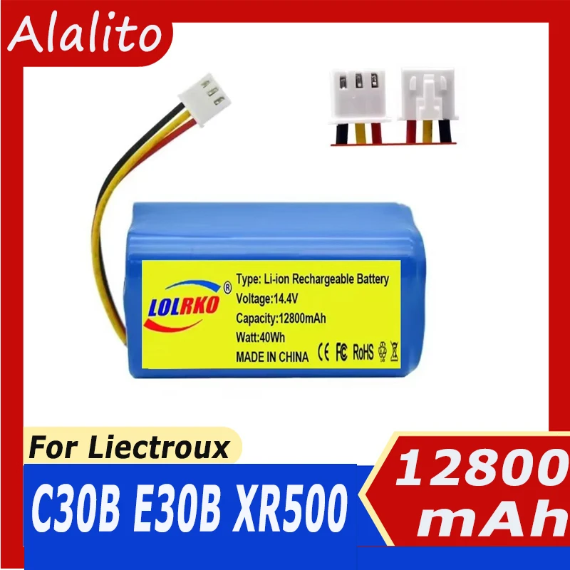 14.4/14.8V 12800mAh Li-ion Battery For Liectroux C30B E30B XR500 Proscenic 800T 830P 820P 820T 820S Vacuum Cleaner