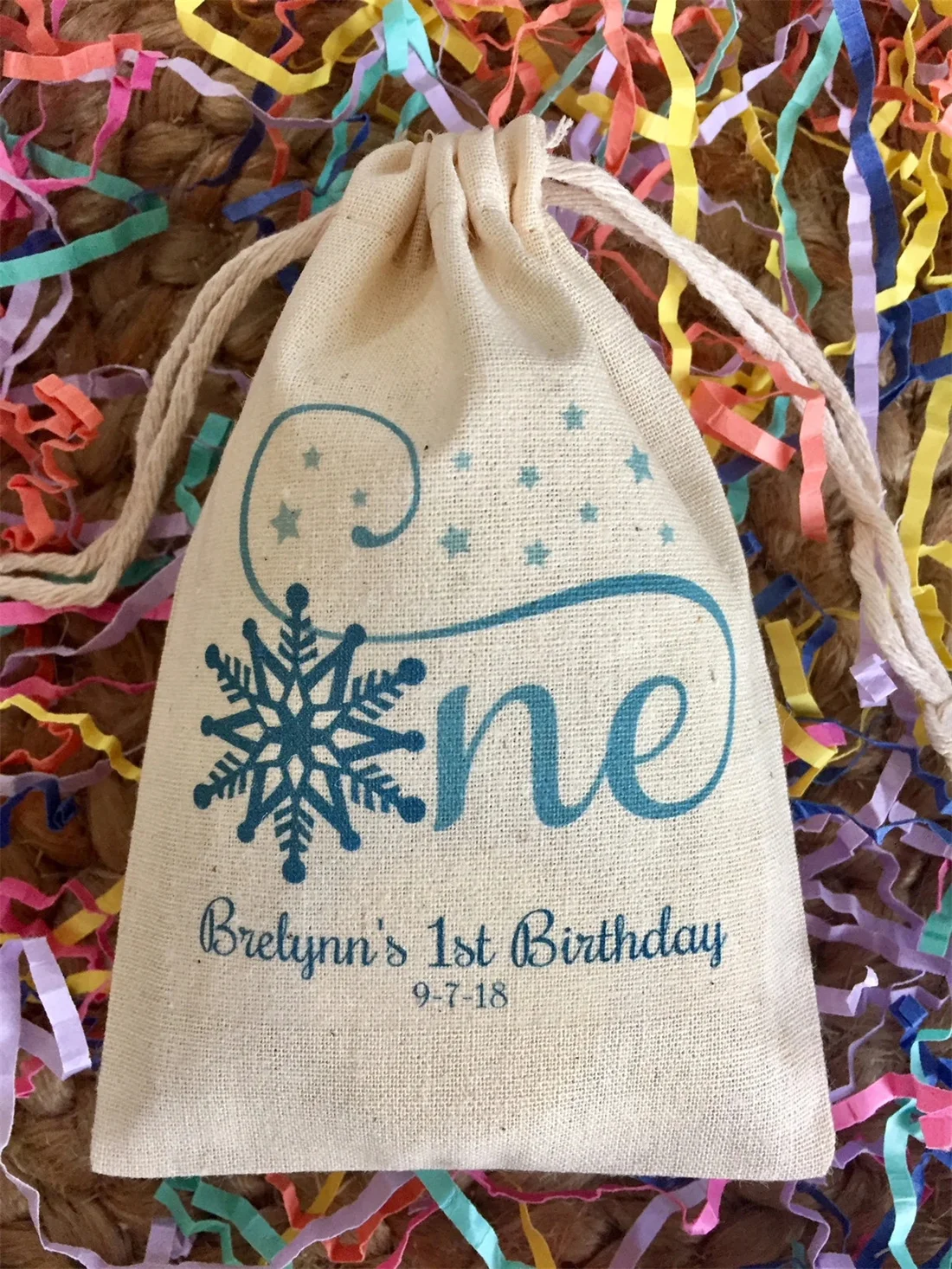 20pcs Custom Winter Onederland Party Favor Bags for First Birthday