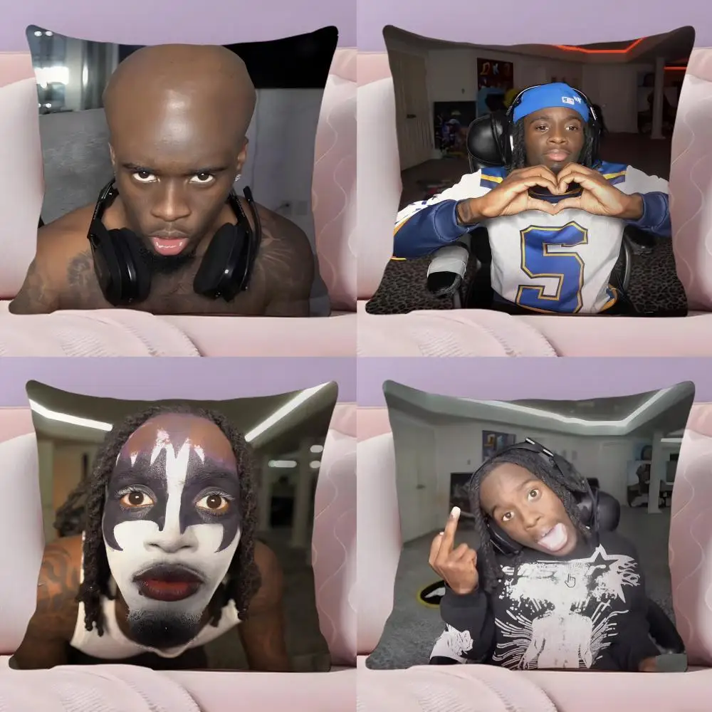 Funda de almohada con diseño de Kai Cenat, divertida y elegante, cómoda, para sofá cama, con cremallera invisible
