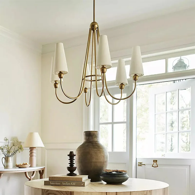 

American country living room all copper chandelier simple modern bedroom study dining room