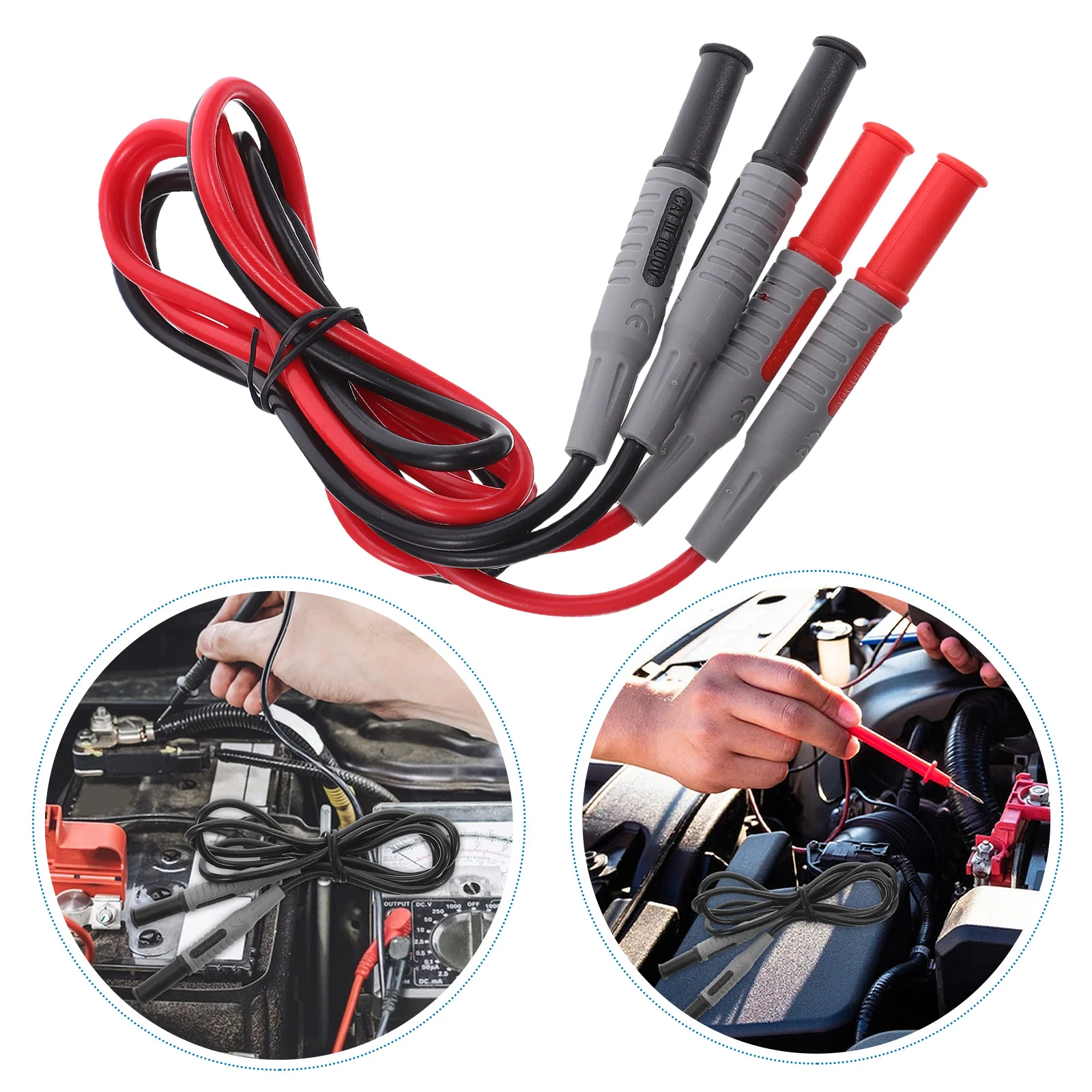 

2pcs Multimeter Test Leads Set Electrical Wire Backprobe Automotive Cable Tester Dual Color Portable Connection Stable