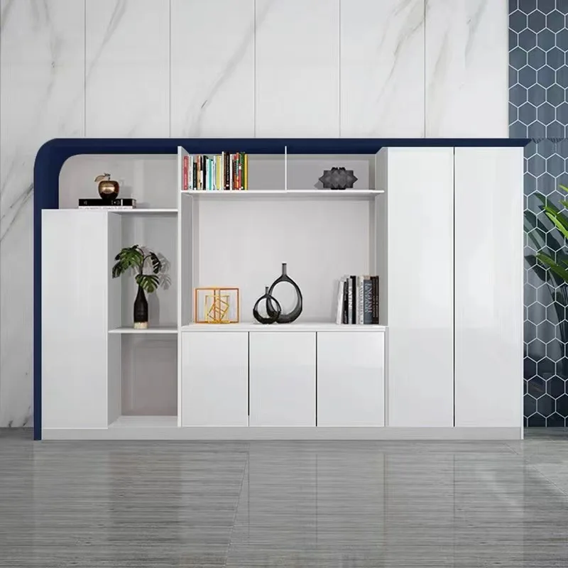 

White Paint Information Cabinet File Cabinet Office Furniture, Boss Desk, Bookcase Modern Floor Cabinet