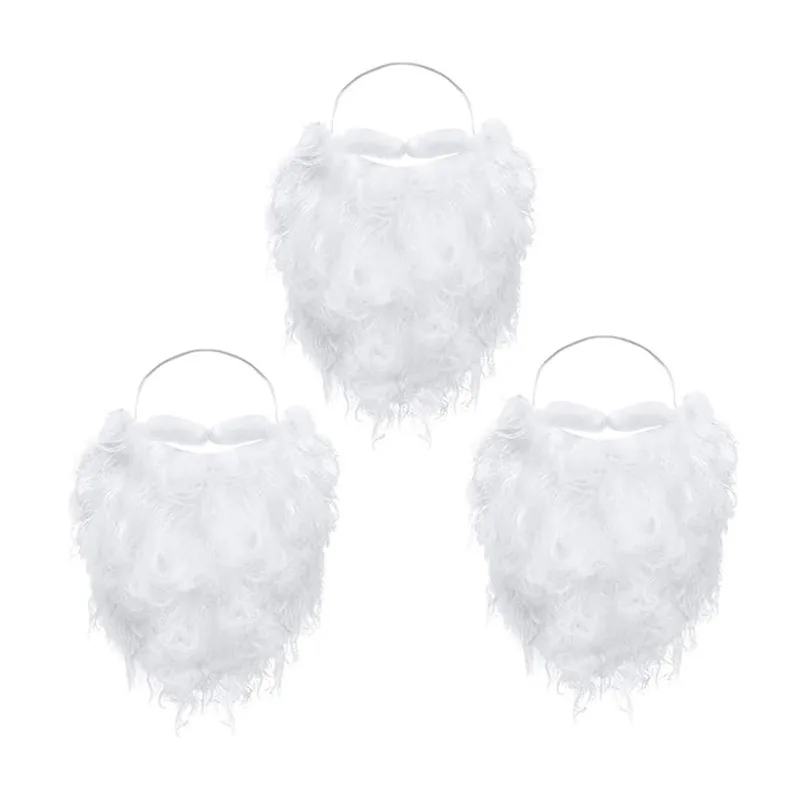 سانتا كلوز اللحية عيد الميلاد مقلد اللحية الأبيض اللحية ديكور عيد الميلاد تأثيري حلي الدعامة عيد الميلاد لوازم ديكور الحفلات