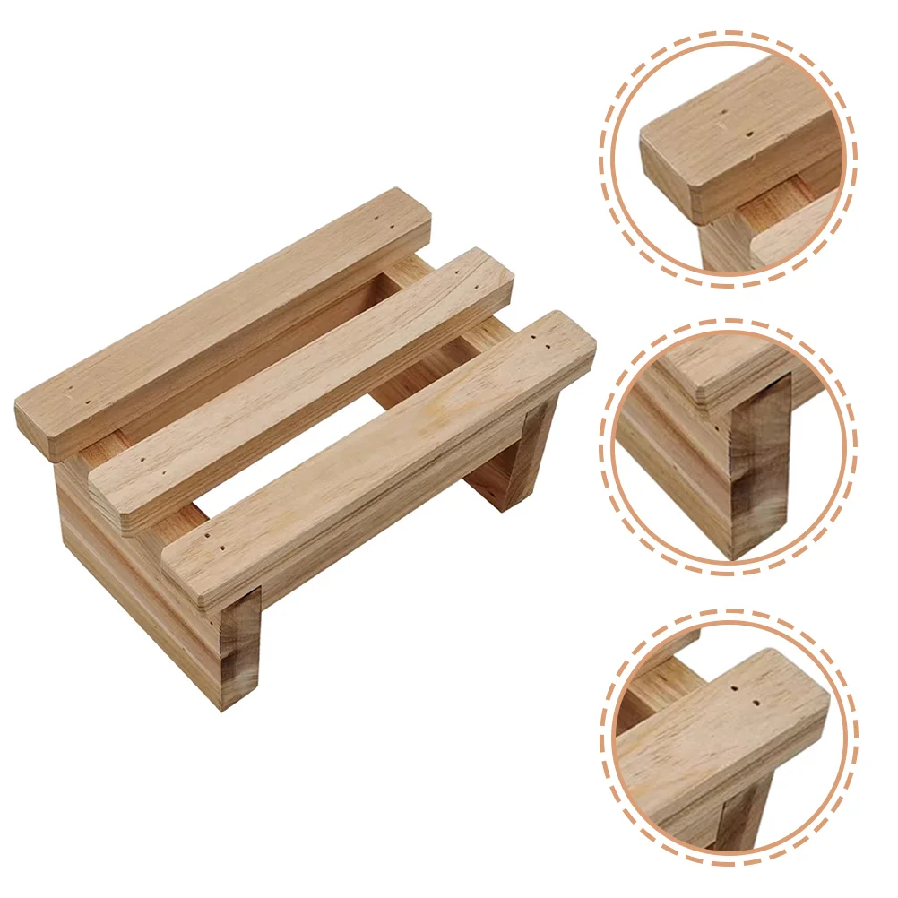 Portable Wooden Low Stool Toddler Foot Step for Kids Camping Chair Wear Resistant Bench