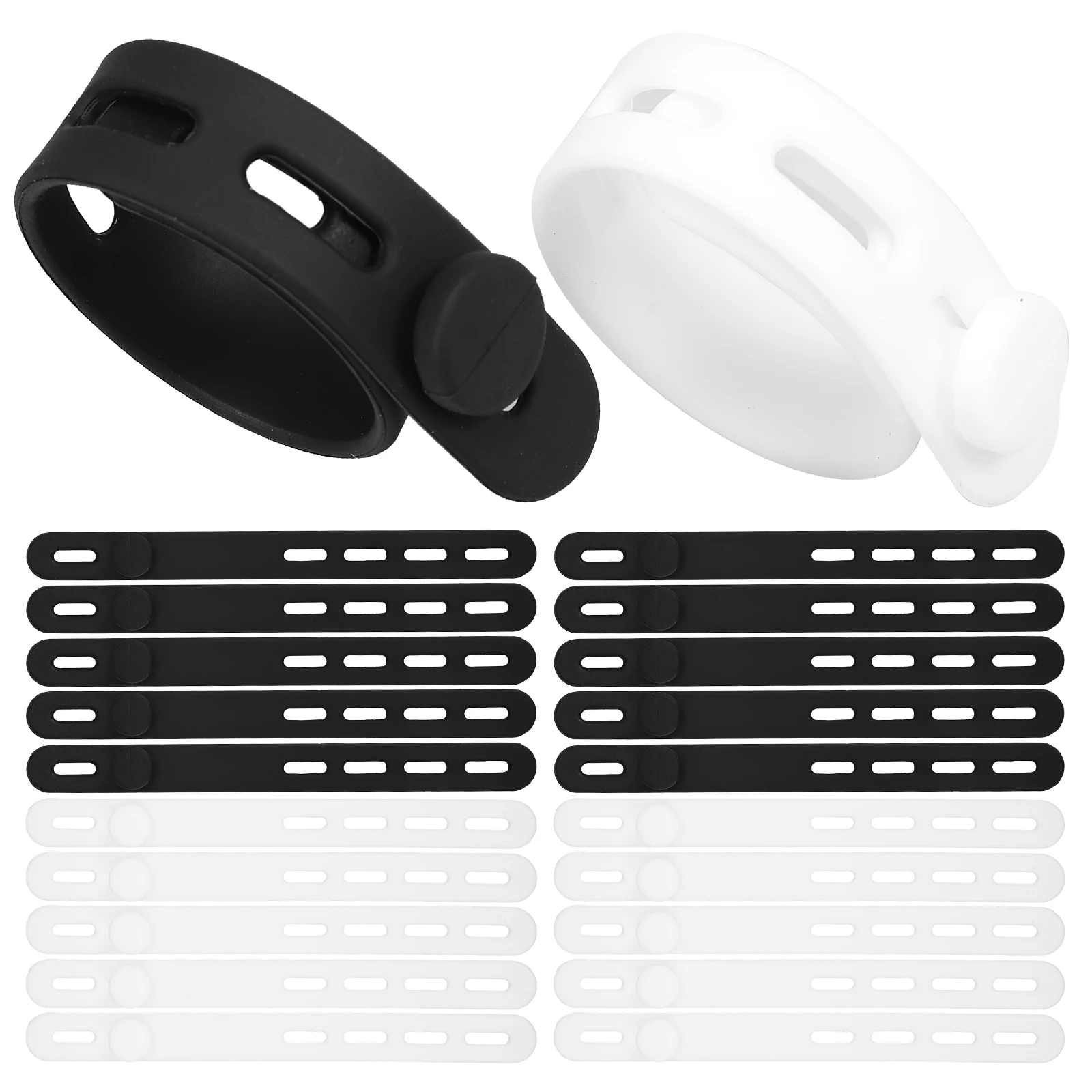 

20Pcs Cable Ties Silicone Wire ganizer Reusable Straps Black10 White10 Cord Wraps Zip Ties Home Office Travel Use