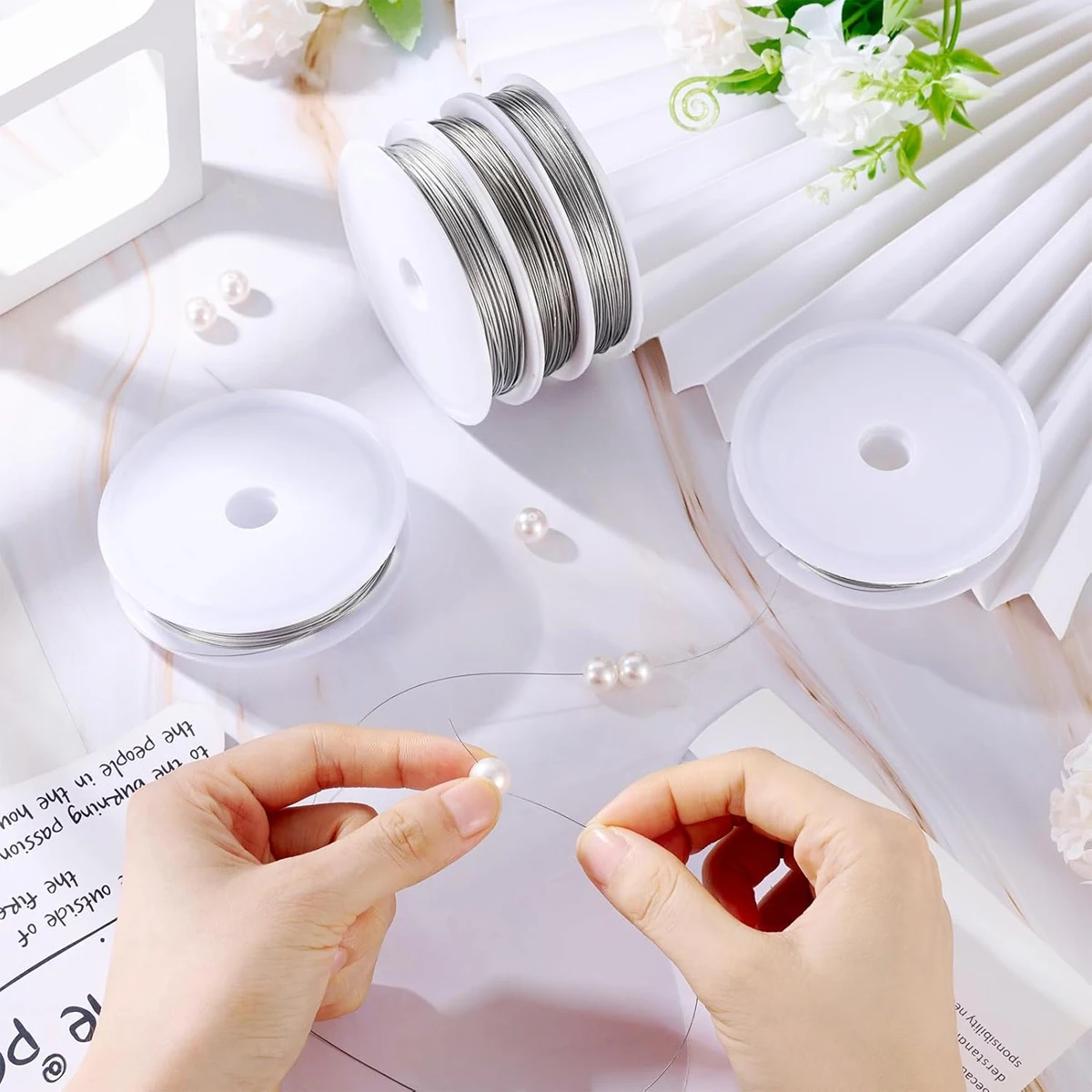 

0.2/0.3/0.4/.05/0.6mm Soft Steel Single Strand Beading Wire Metal Original Color for DIY Jewelry Making 100/45/25/16/11m/Roll