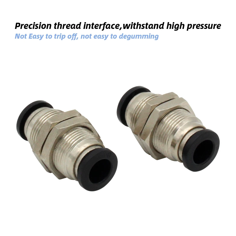 10pcs/lot PM4 PM6 PM8 PM10 PM12 PM14 PM16 quick connector bulkhead straight Pneumatic fittings