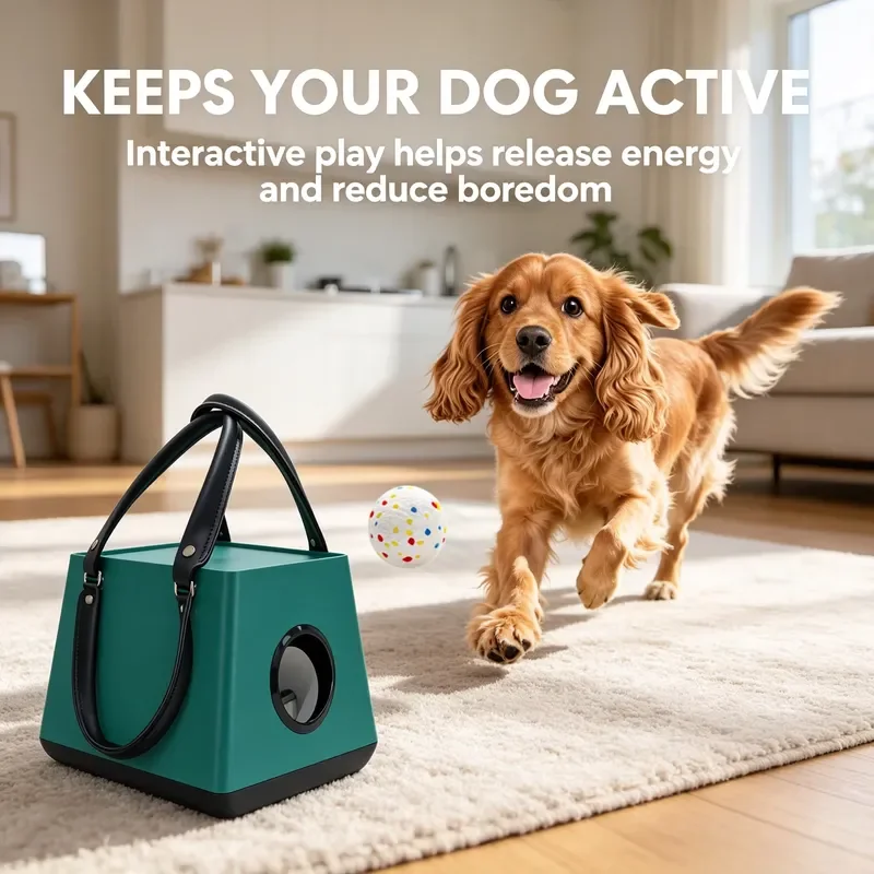 Automatic ETPU Dog Ball Launcher Portable Tennis Ball Thrower for Indoor Outdoor Play Interactive Pet Toy Fetch Game Device