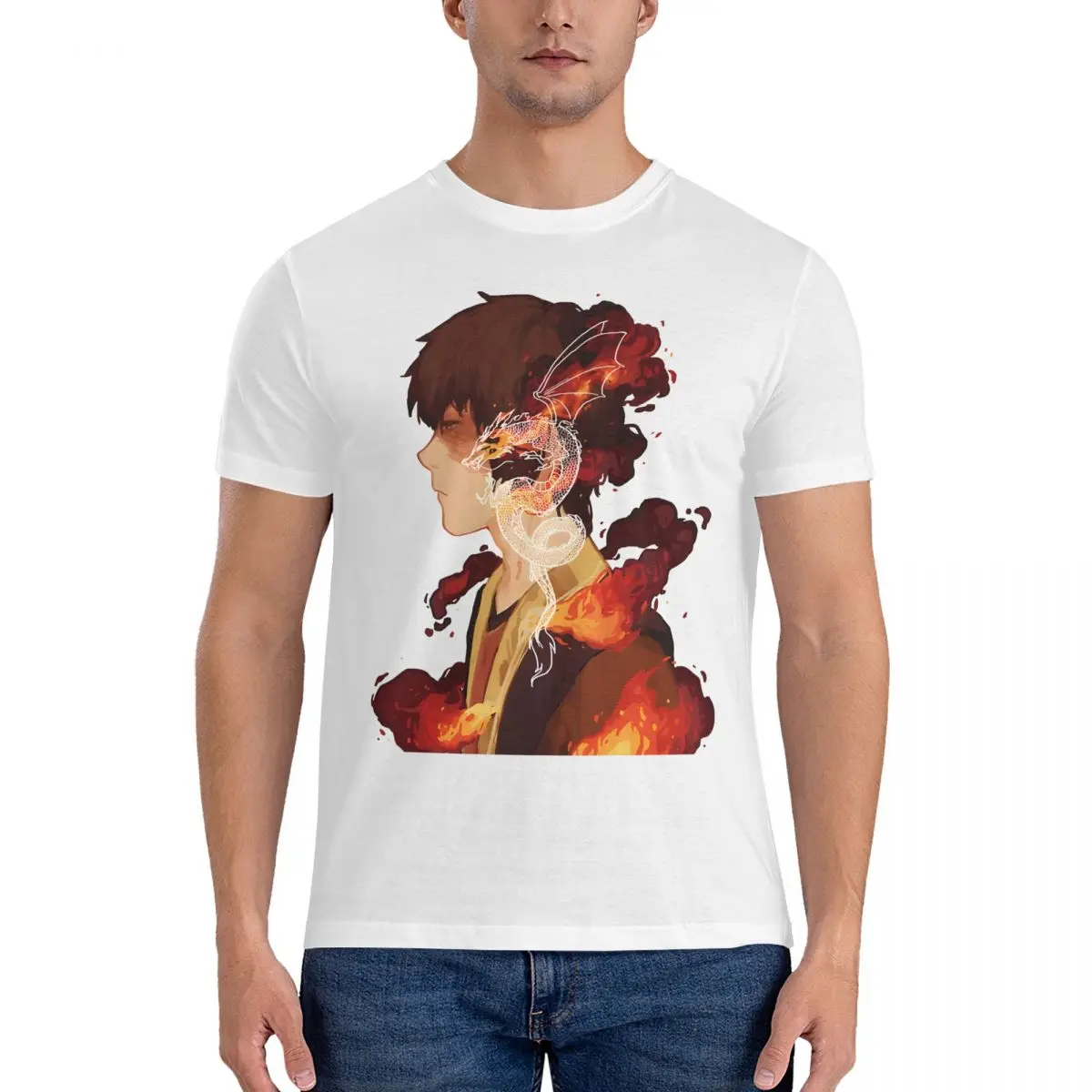 Funny Zuko T-Shirt for Men O Neck 100% Cotton T Shirts Avatar The Last Airbender Short Sleeve Tees 4XL 5XL Clothing