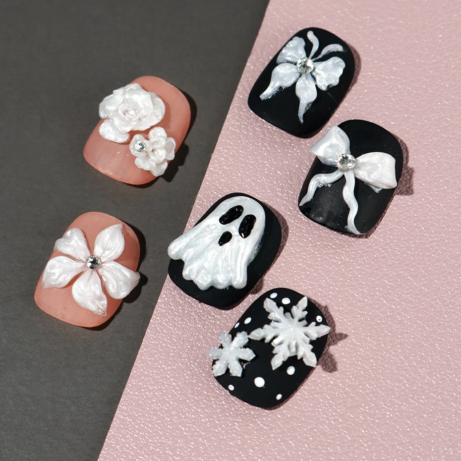 15ml 3D Solid Builder Nail Art Gel Pearl White Non Sticky Hand Nail Extension Gel Acrylic Rhinestone Carving Petals Nail Supply