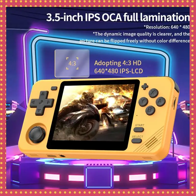 

B74A RGB10X Handheld Game Console 64GB 3.5 Inch IPS Screen Open Source For GBC GBA PSP NDS Simulator Video Game Console B