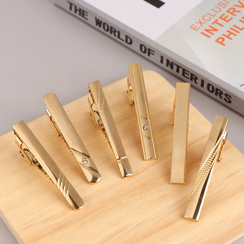 

1Pc Classic Simple Style Necktie Clip For Men Pin Clasp Short Clip Gold Color Tie Clip Men Jewelry Business Male Tie Clips