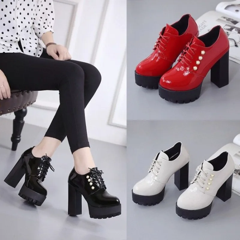 2026 Spring/Autumn New 12cm Thick Heel Women's Shoes Fashion Hentian High Heel Shoes Single Shoes pumps