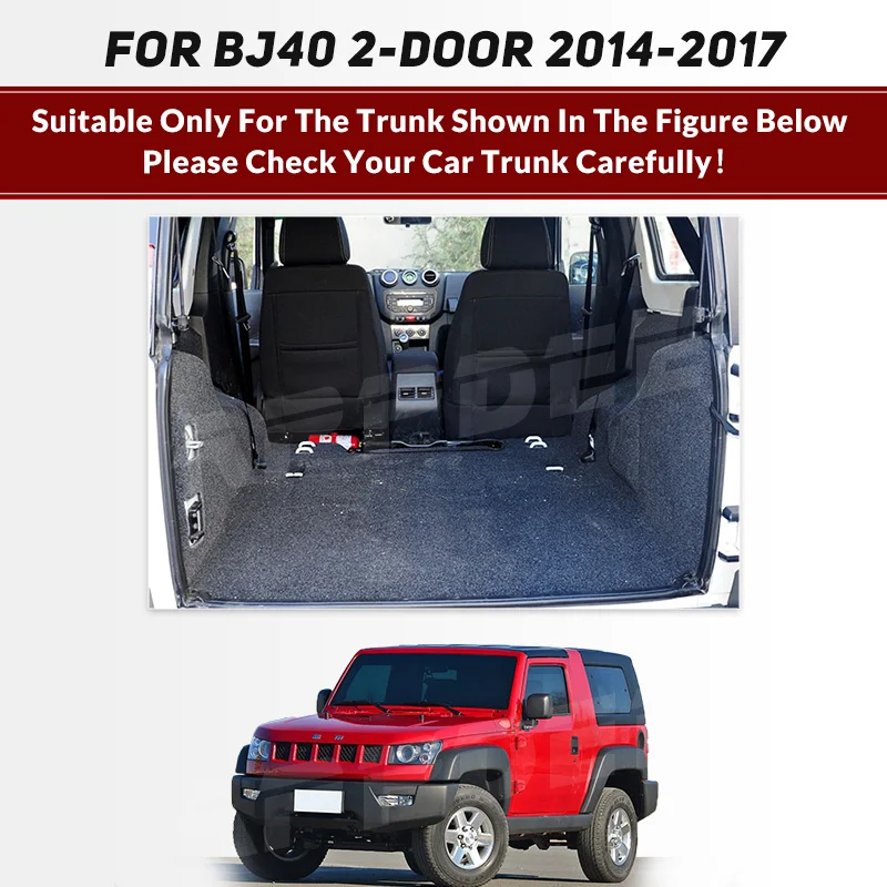 Auto Full Coverage Trunk Mat For Beijing BJ40 2-Door 2014-2017  2016 2015 Car Boot Cover Pad Interior Protector Accessories