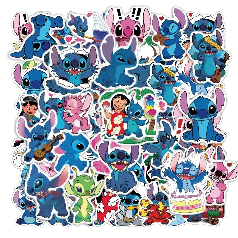 

50/100Pcs Disney Lilo Stitch Cartoon Stickers Decals for Luggage Skateboard Scrapbook Laptop Phone Graffiti Sticker Toys Gifts