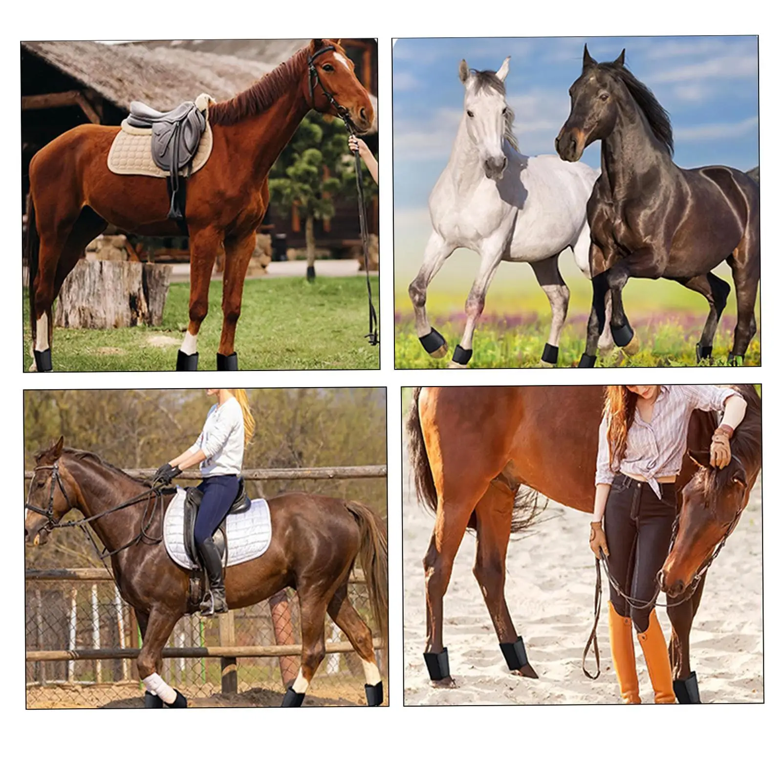 

Комплект из 4 защитных накладок на голени для лошадей, для тренировок