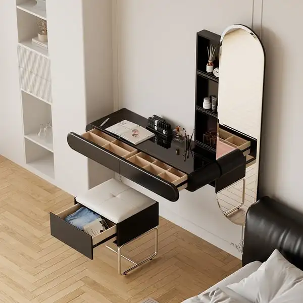 Vanity Desk Makeup Dresser For Bedroom Set Modern Drawers Vanities Lights Designs Led Dressing Table With Mirror And One Drawer image 5