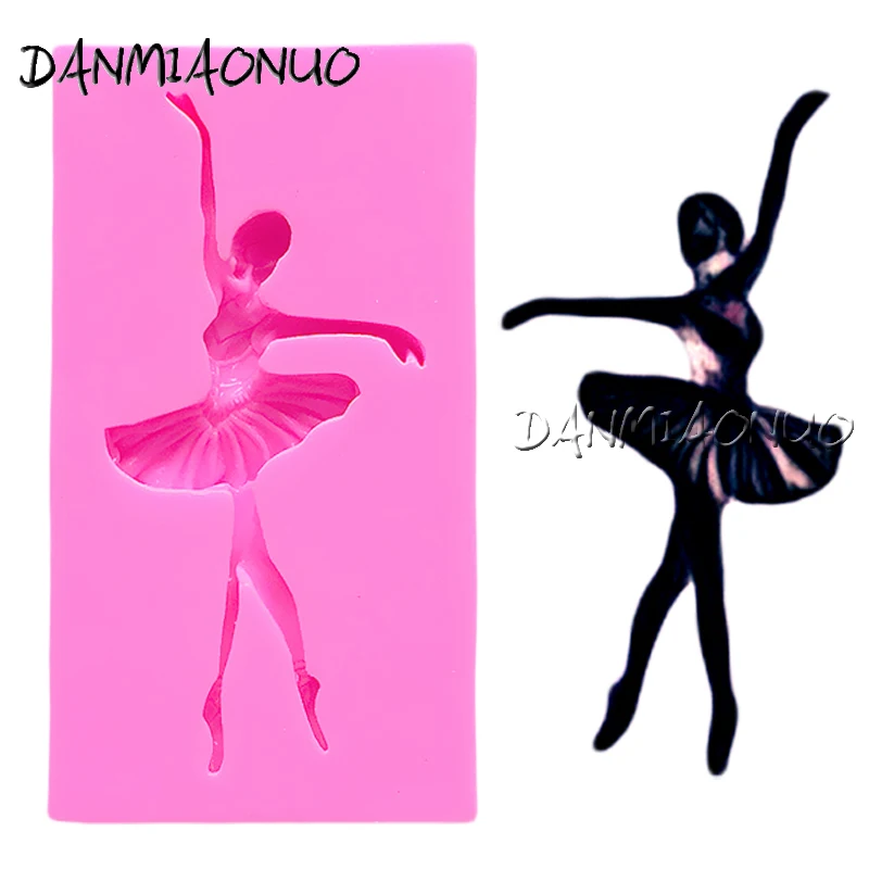 DANMIAONUO A1416041 Dancer Girl Molde Silicona Cake Molds Silicone 3d Cartoon Kuchen Dekoration Confeitaria Bolo Ferramentas