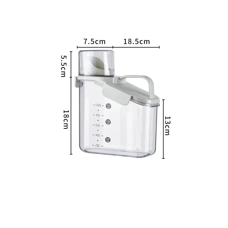 Grain Storage Box Scale Handle Food Bean Sealed Jar Cereals Container Kitchen Large Capacity Grain Dispenser Oatmeal Bottle Home