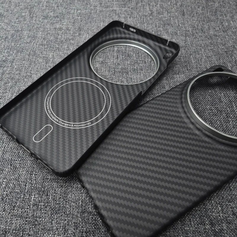 Luksusowe, twarde etui na telefon z włókna węglowego z magnetycznym zamknięciem do VIVO X300 Ultra, biznesowe, odporne na wstrząsy, z włókna aramidowego, ultracienkie, matowe. — zdjęcie produktu 2