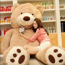 Urso gigante pele brinquedos macios para meninas, vendendo tamanho grande, casaco americano, boa qualidade, 100-260cm, preço de fábrica