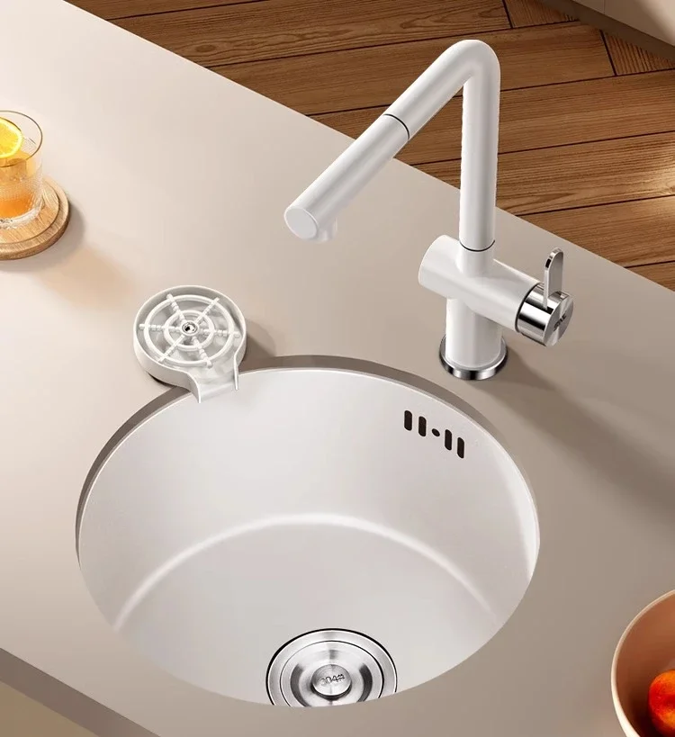 

Круглая барная стойка кремового цвета с одним слотом для кухни в западном стиле Nakajima, маленькая нержавеющая сталь