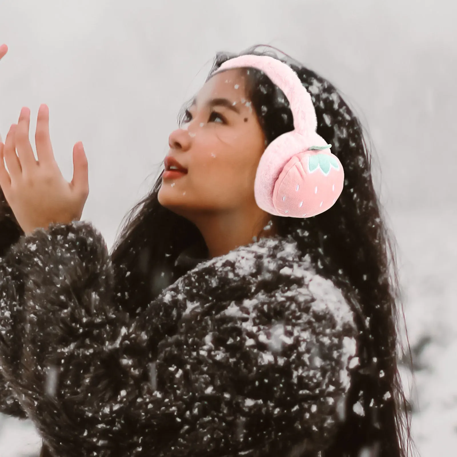 

Warm Muffs Earmuff For Winter Outdoor Ear Cover Cute Cartoon Embroidery Lightweight Soft Foldable Headband Ear Warmer
