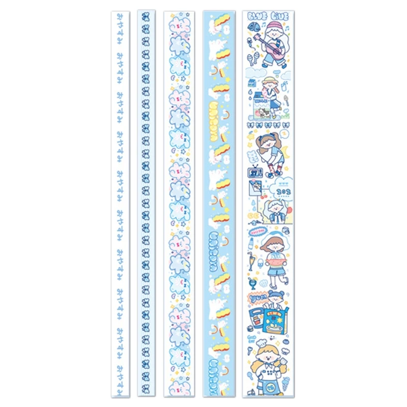 5 шт., эстетические маскировочные ленты, наклейки для детей, студентов, DIY, ремесленный дневник, планировщик