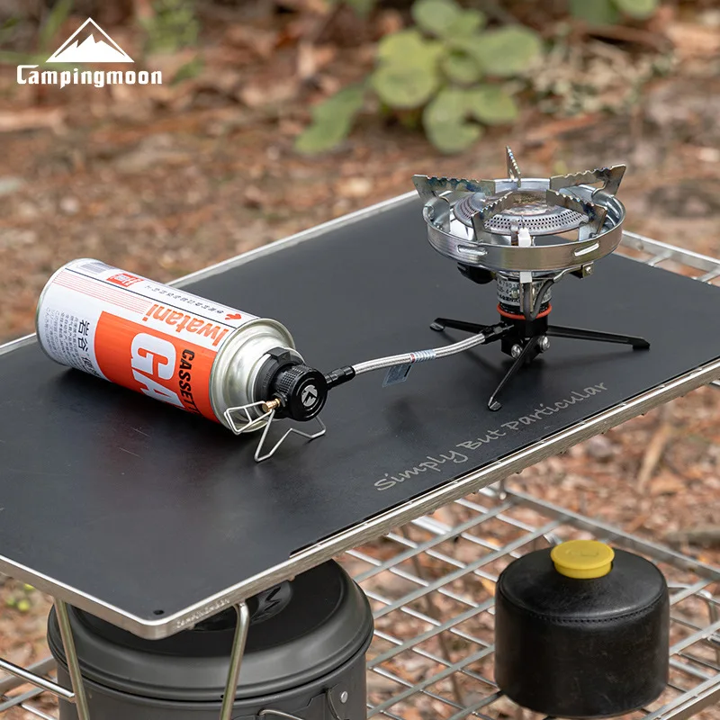 CAMPINGMOON BKZ23-LCB Outdoor Integrated Stove Cartridge Compatible Model with Extension Hose, Folding Stand, and Control Valve