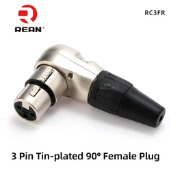 NEUTRIK's REAN 90° Right Angle L Shaped XLR Plug 3 Pin Male / Female Microphone Line Audio XLR Weld Plug YS186 YS187 YONGSHENG