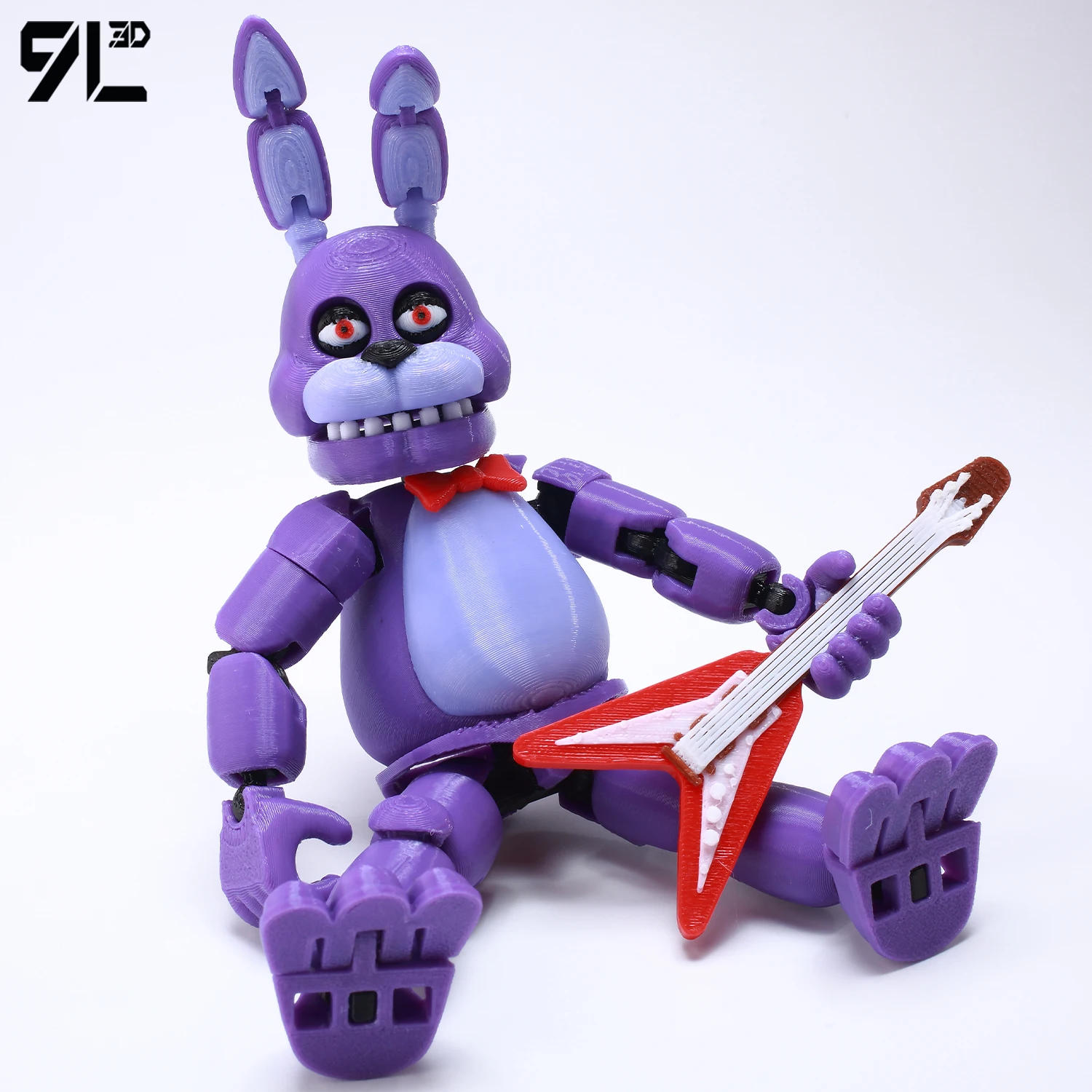 9L3D Purple Bunny Animatronic Action Figure With Guitar Horror Game Toy With Light Up Eye Dummy13 Multi Joint Movable Model Gift view 5