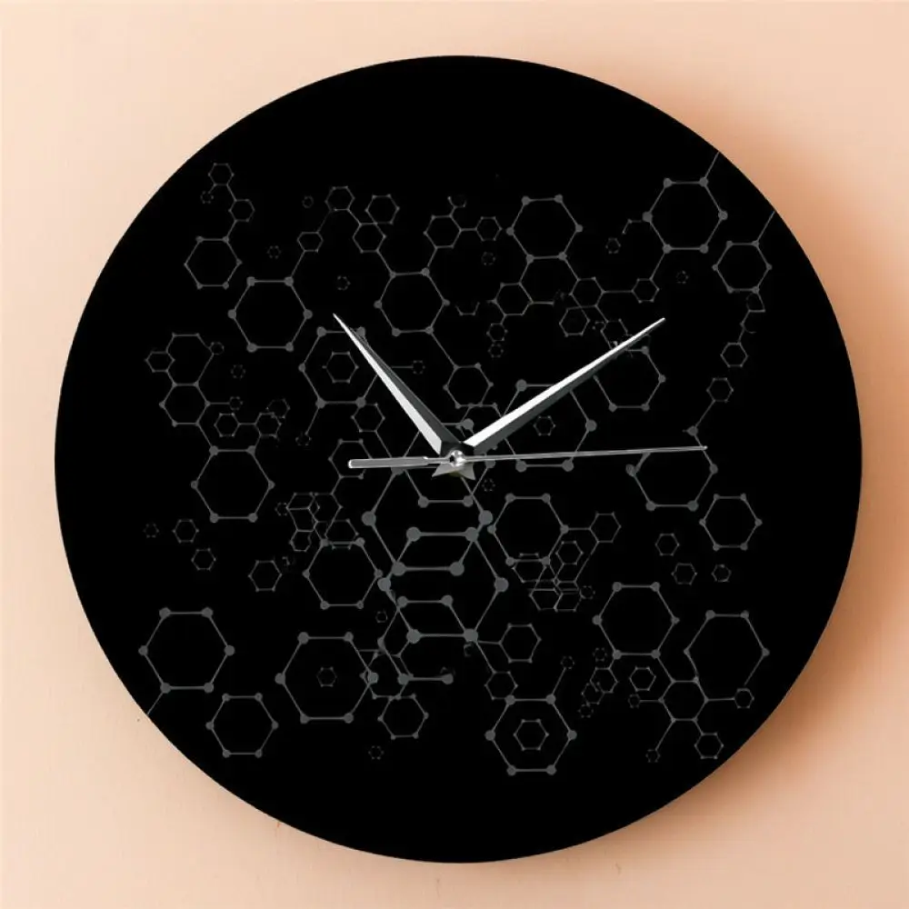 Scientific Periodic Table Decorative Clock Molecular Design Modern Wall Hanging Watch Silent Quartz For Laboratory