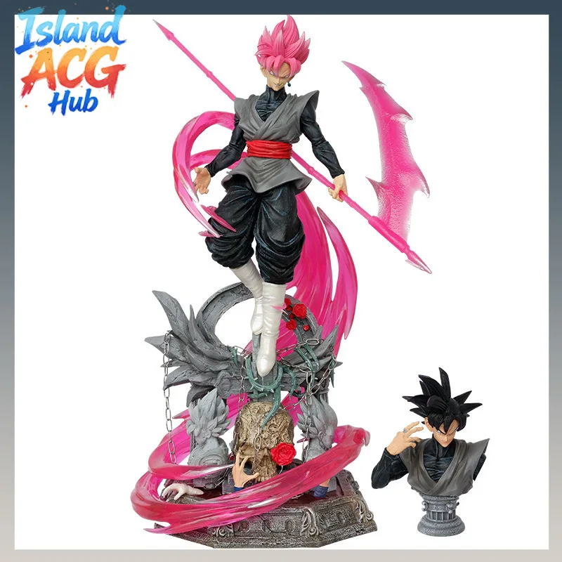 

Yunqi GK Dragon Ball Super Rose Goku Black PVC Figure Luminous Base Interchangeable Parts Collectible Statue Decor