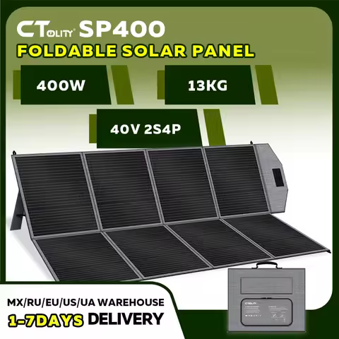 CTOLITY SP400 400 Foldable Solar Panel 41V 9.8A Solar Generator for Power Station Off Grid Outdoor Power Supply RV, Camping
